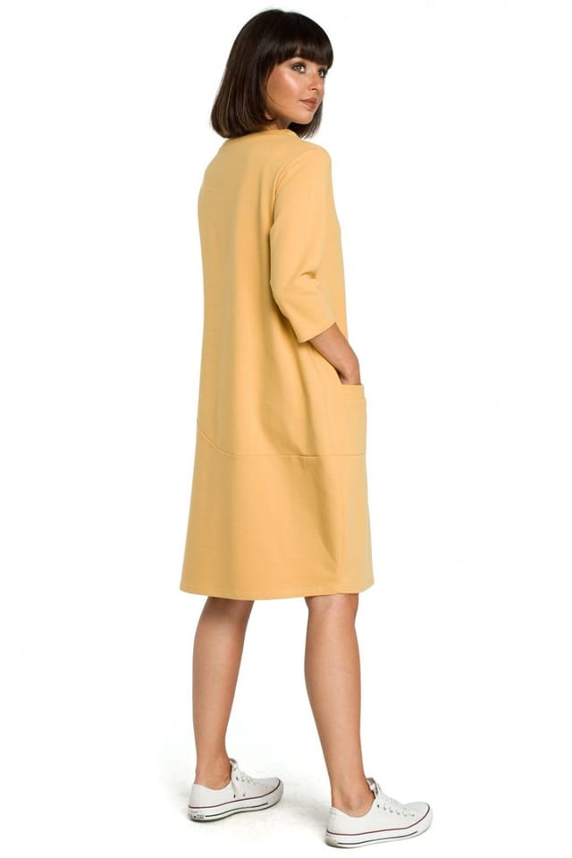 Love Lace Love Lace Women's Soft Knit Pocket Dress Tunic Style in Yellow - 2