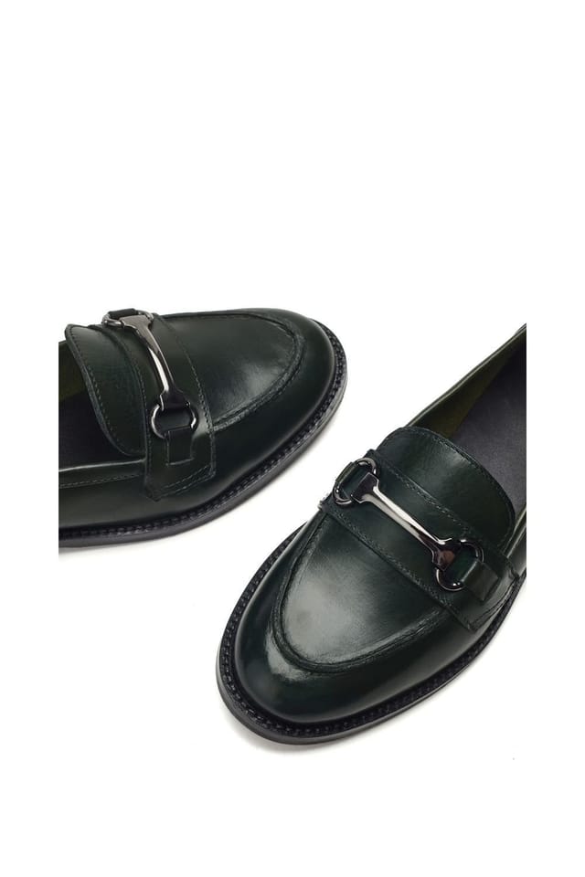 Moda In Pelle Moda In Pelle Women's 'Elarra' Leather Loafers in Green - 3