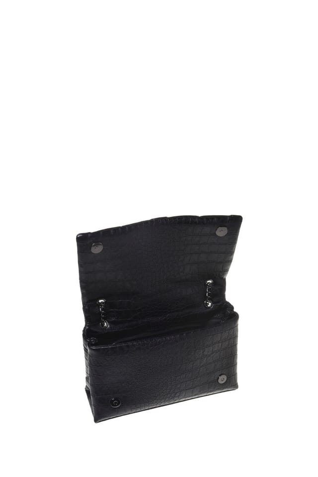 Love Moschino Love Moschino Women's Croc-Effect Chain Shoulder Bag Black - 3
