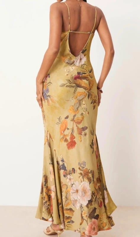 ASOS Satin maxi floral dress size 6