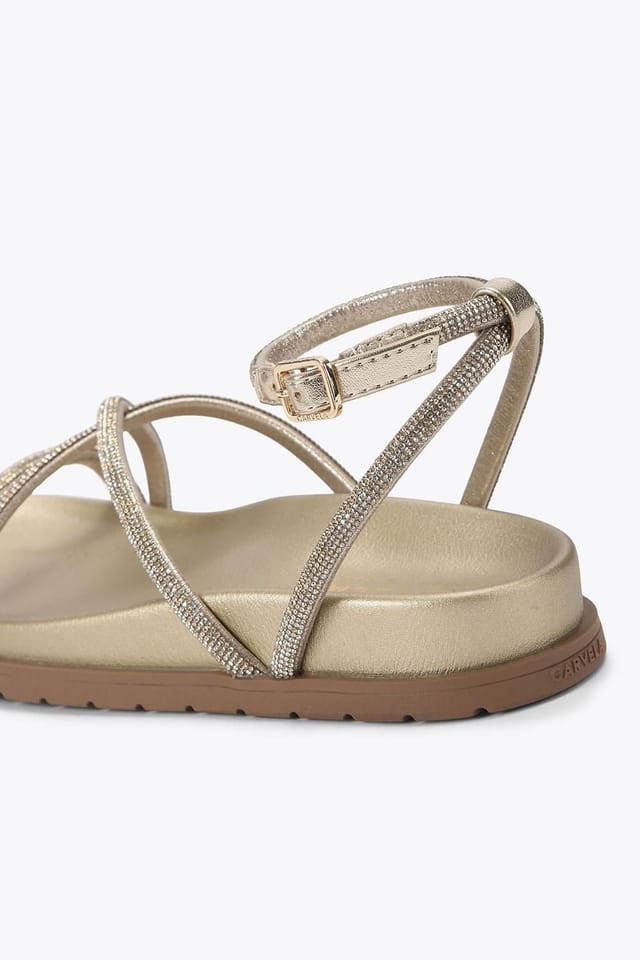 Carvela Carvela Women's 'Ravello Flat' Fabric Sandals in Gold - 3