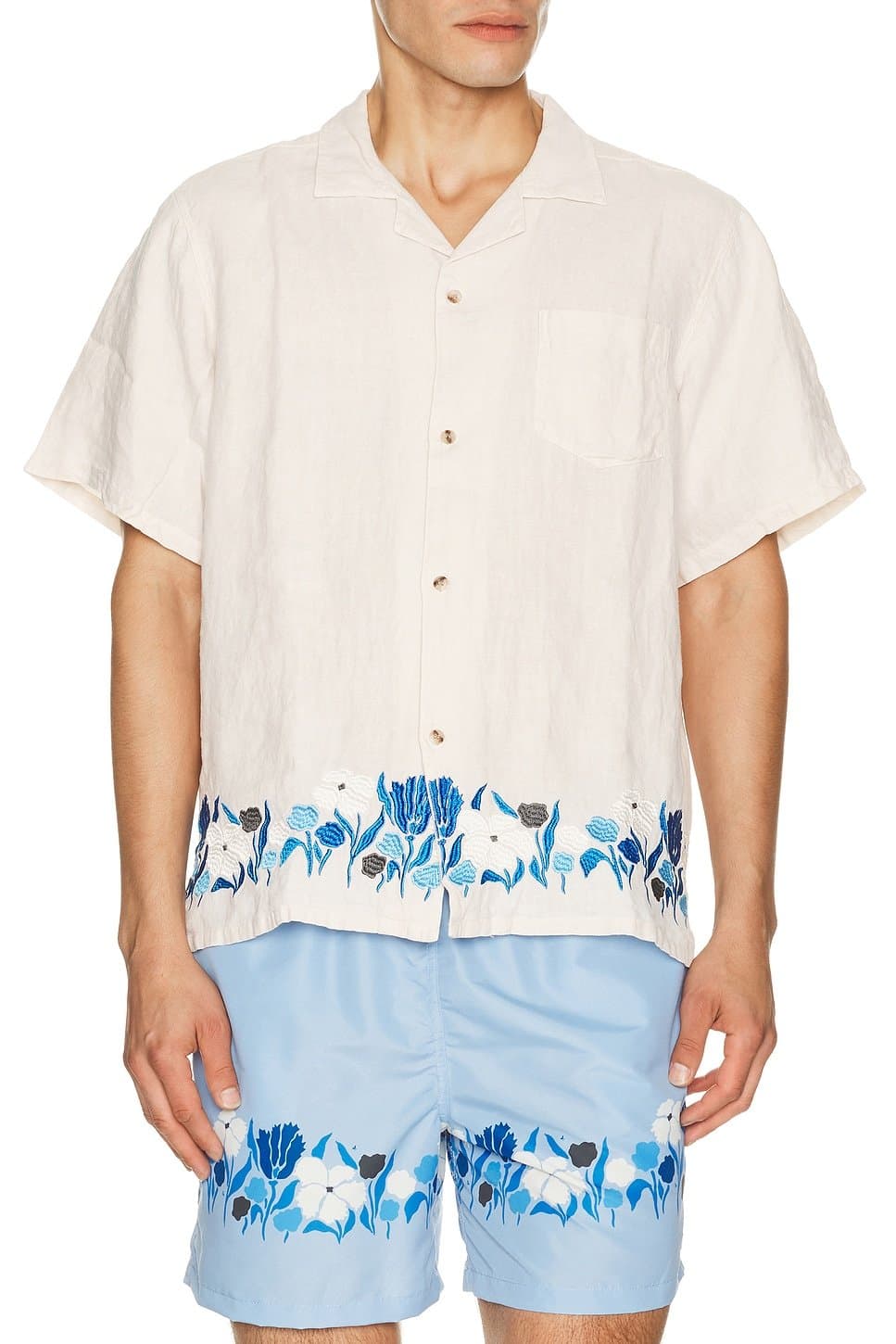 revolve Pearl Lawn Linen Camp Shirt