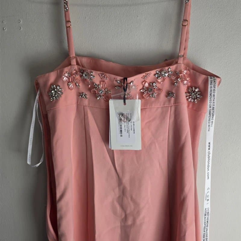 Club L London club l london one to remember coral square neck embellished midi dress Size 8