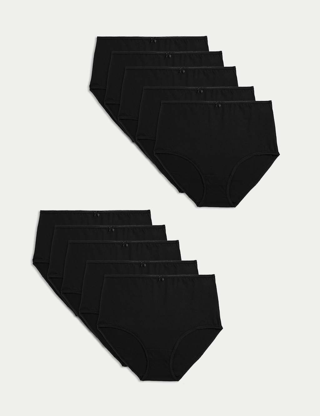Marks & Spencer M&S 10pk Cotton Lycra® Full Briefs Black