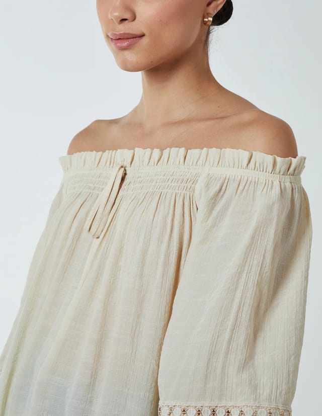Blue Vanilla Bardot Tie Front Top - 2