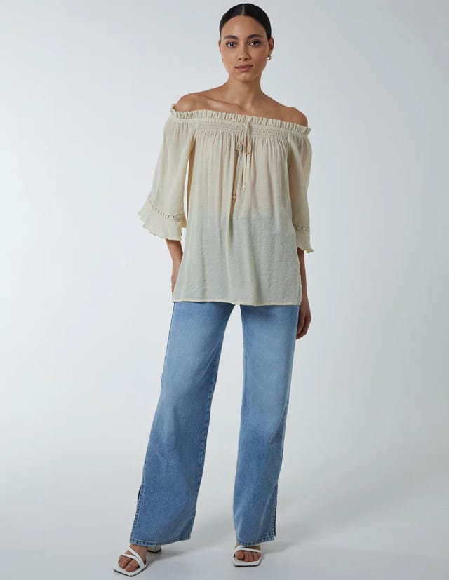 Blue Vanilla Bardot Tie Front Top - 3