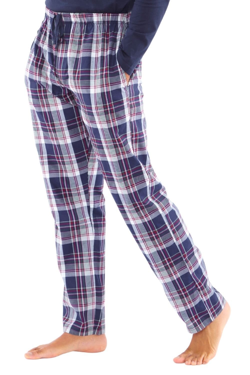 Just Essentials Just Essentials Men's Check Pyjama Trousers in Navy - 1