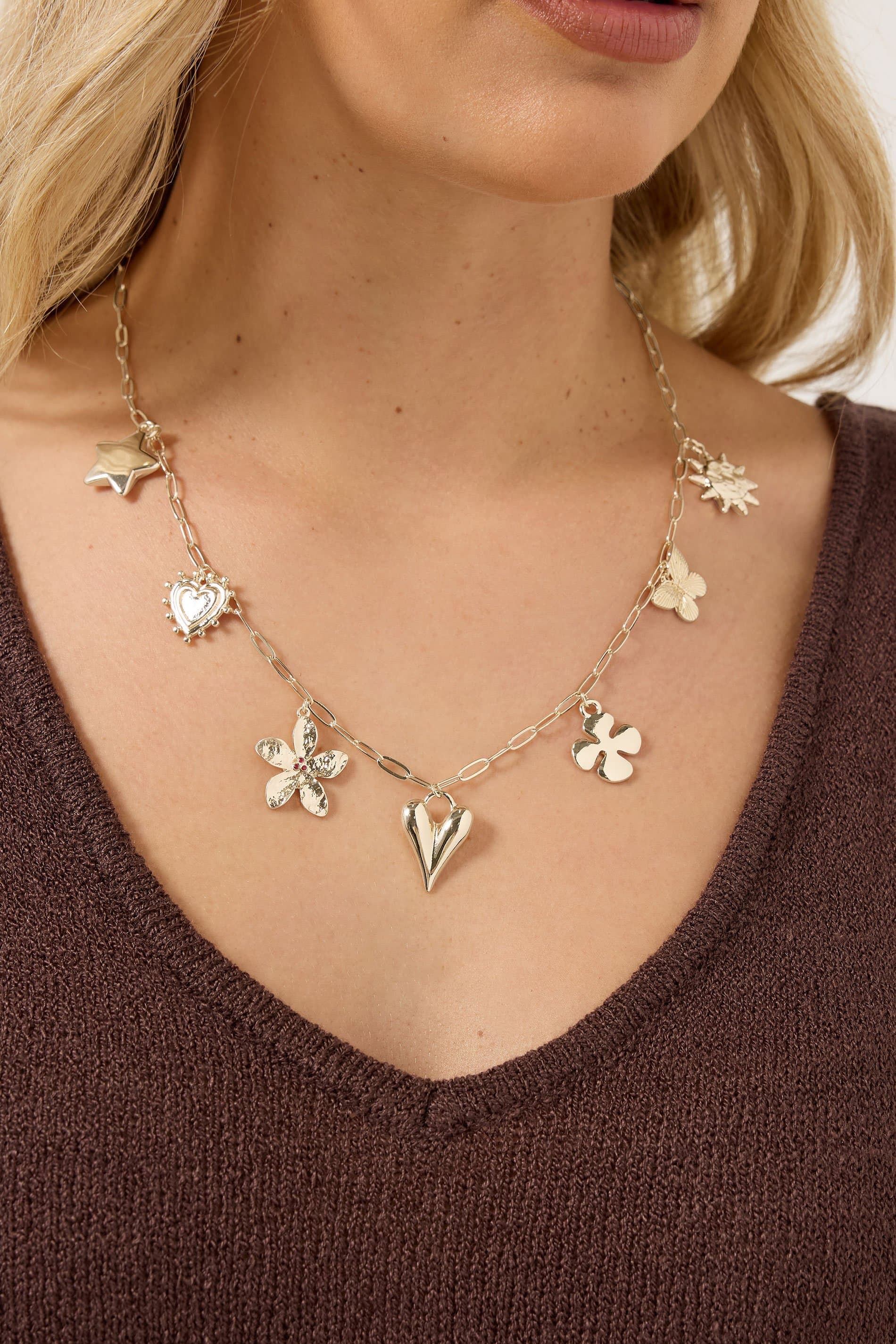 Yours Gold Tone Charm Chain Necklace