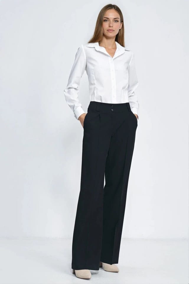 Love Lace Love Lace Women's Elegant Tailored Long Sleeve Dress Shirt in White - 2