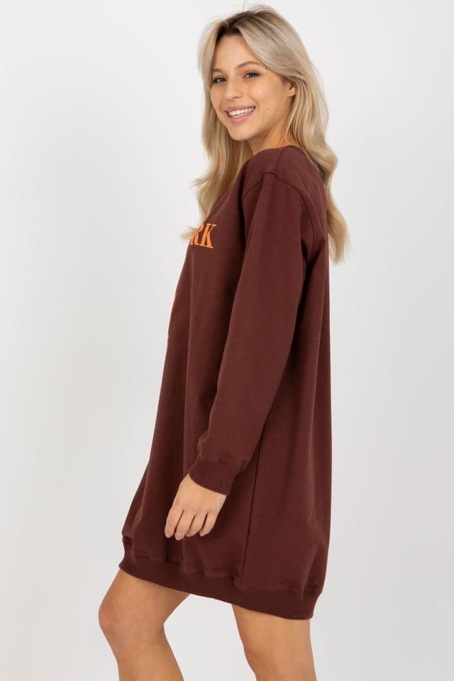 Love Lace Love Lace Women's Oversized Front Print Casual Sweatshirt in Brown - 2