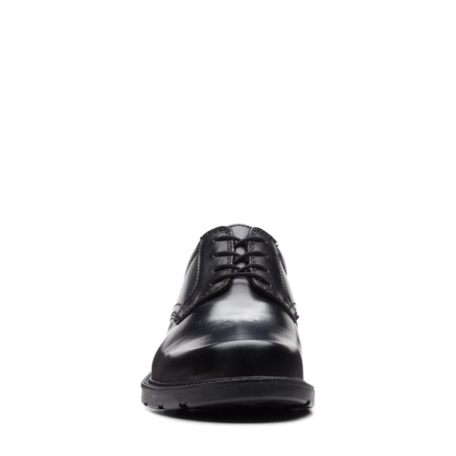 Clarks Clarks Men's Kerton Lace Black Leather Derby Shoes, Lace Up - 3