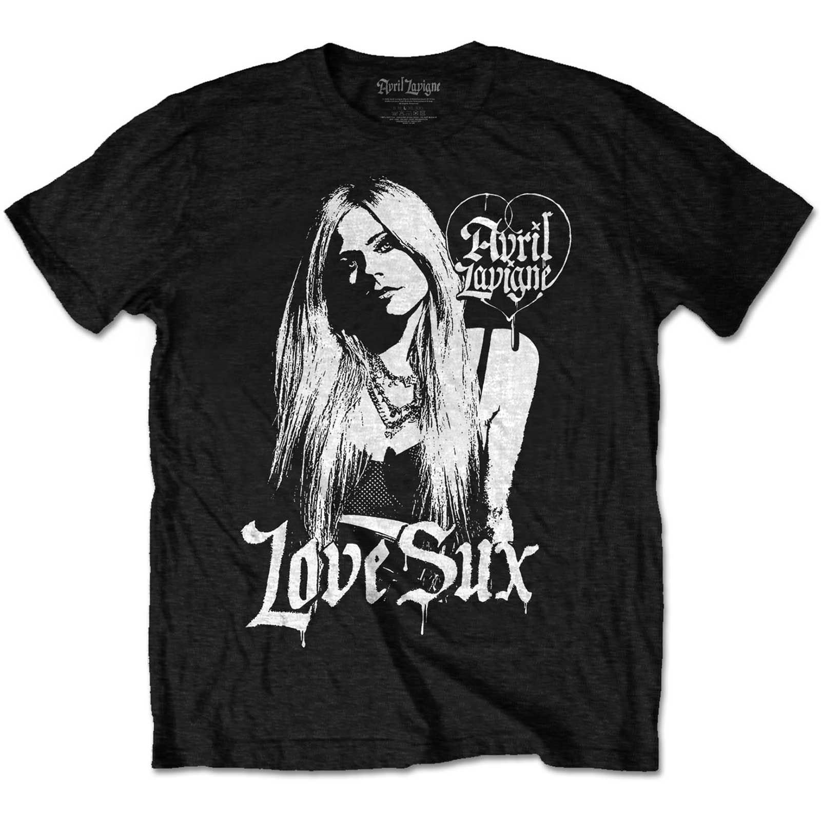 Avril Lavigne Men's Love Sux Cotton T-Shirt in Black