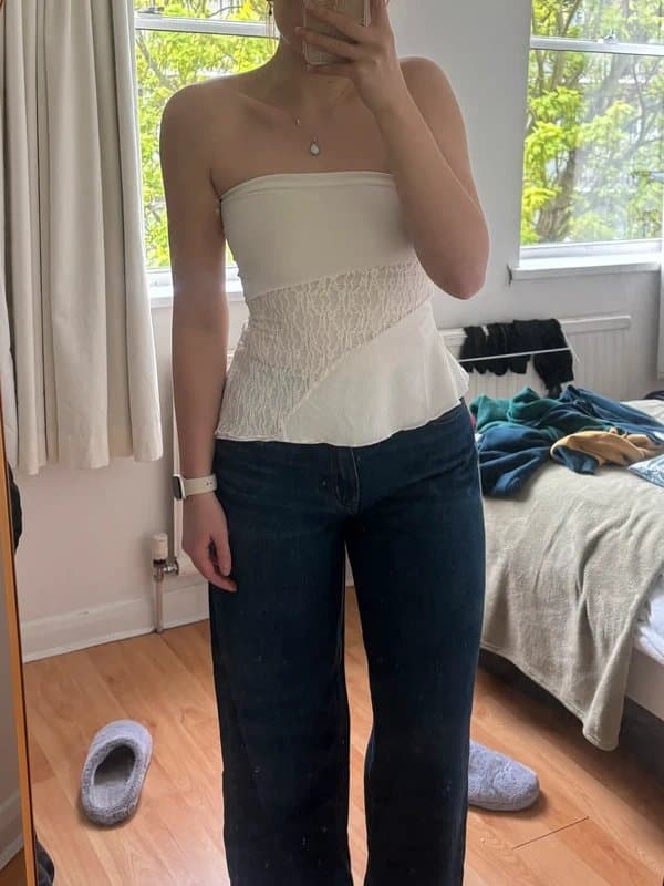 Bershka Bershka lace bandeau asymmetric