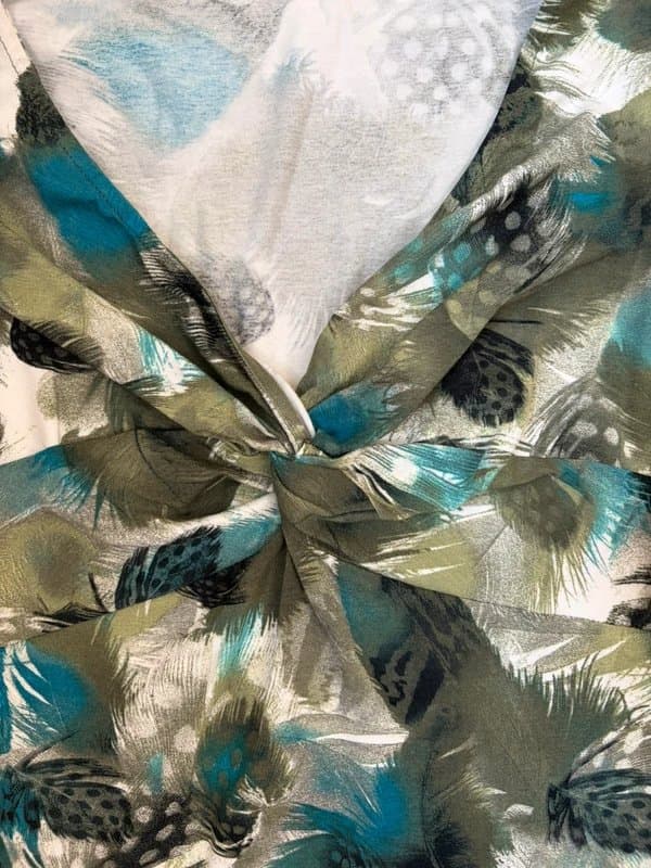 Wallis Old Wallis y2k vintage green and teal feather twist front long sleeve top size 10