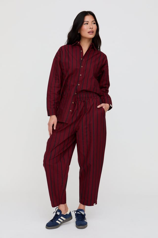 Turtledove London Turtledove London Women's Kate Red Trouser in Burgundy - 3