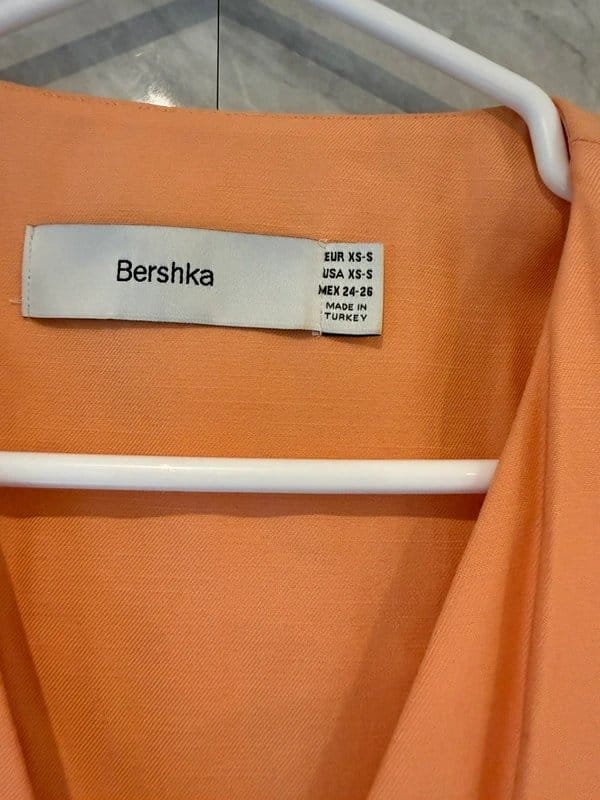 Bershka Orange Cropped Waistcoat Top XS-S