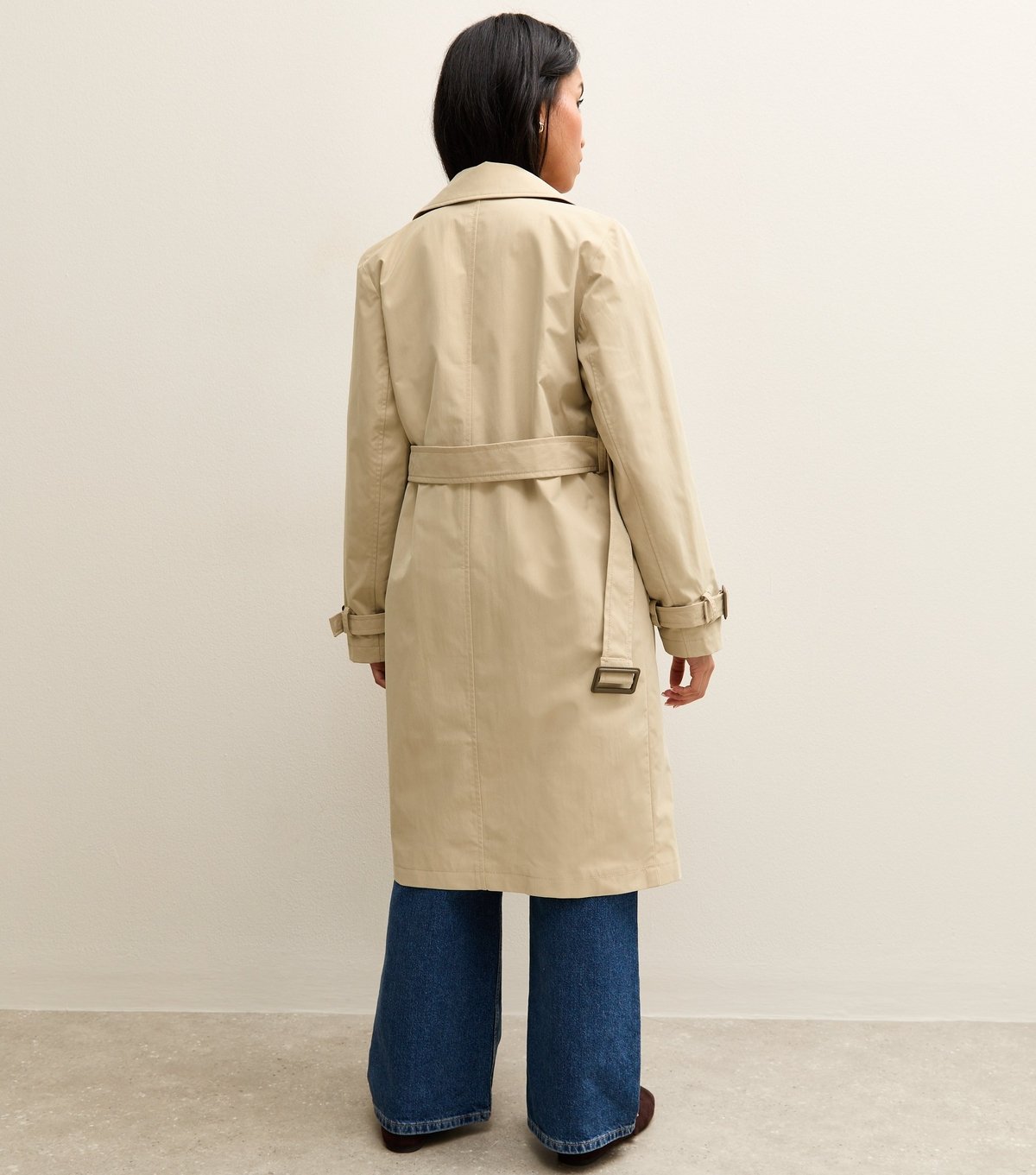 New Look Women's Petite Stone Double Breasted Belted Mac Coat New Look - 4