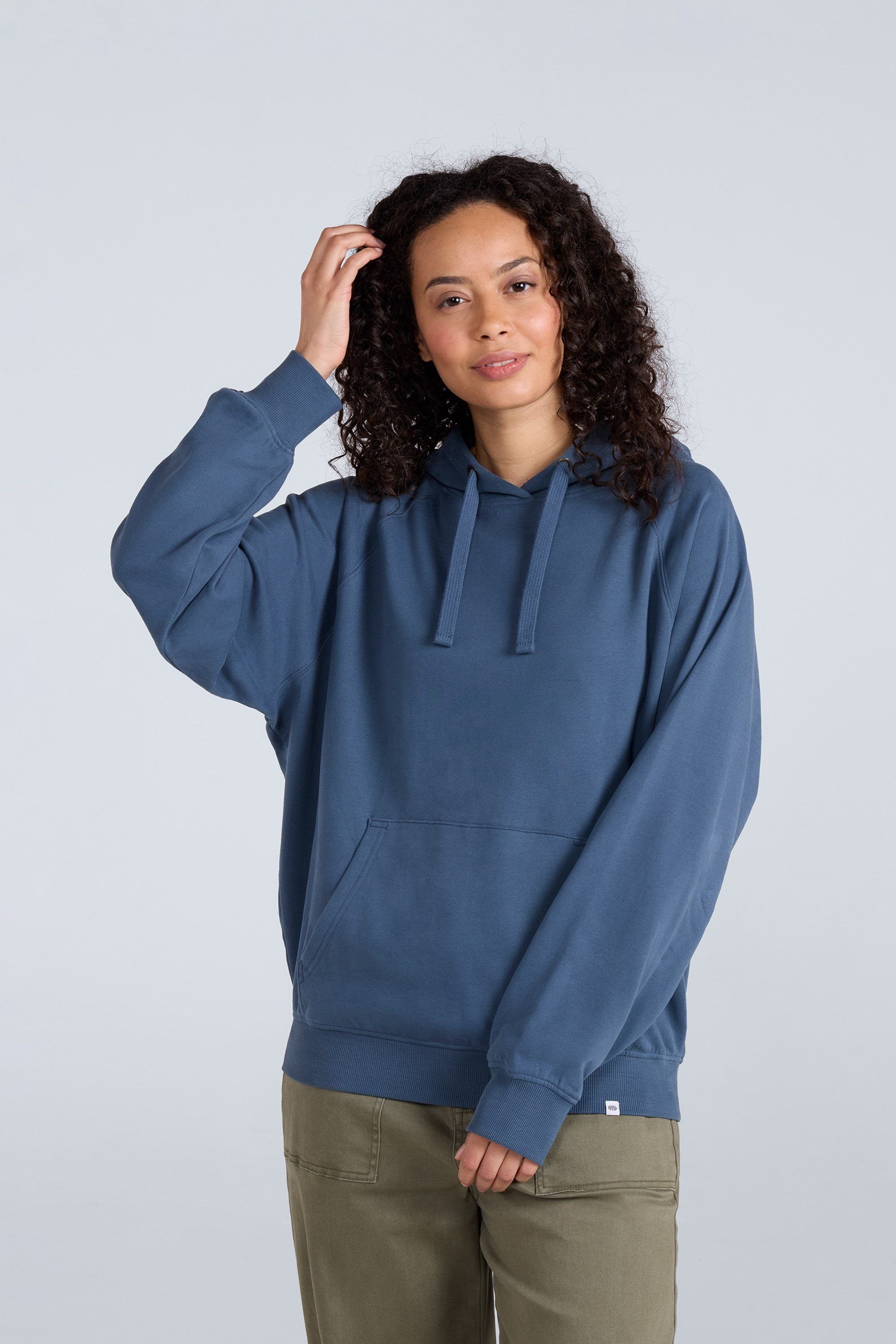 Animal Animal Women's 'Kaya' Soft Cotton Graphic Hoodie Adjustable Lightweight Sweatshirt in Dark Blue - 3