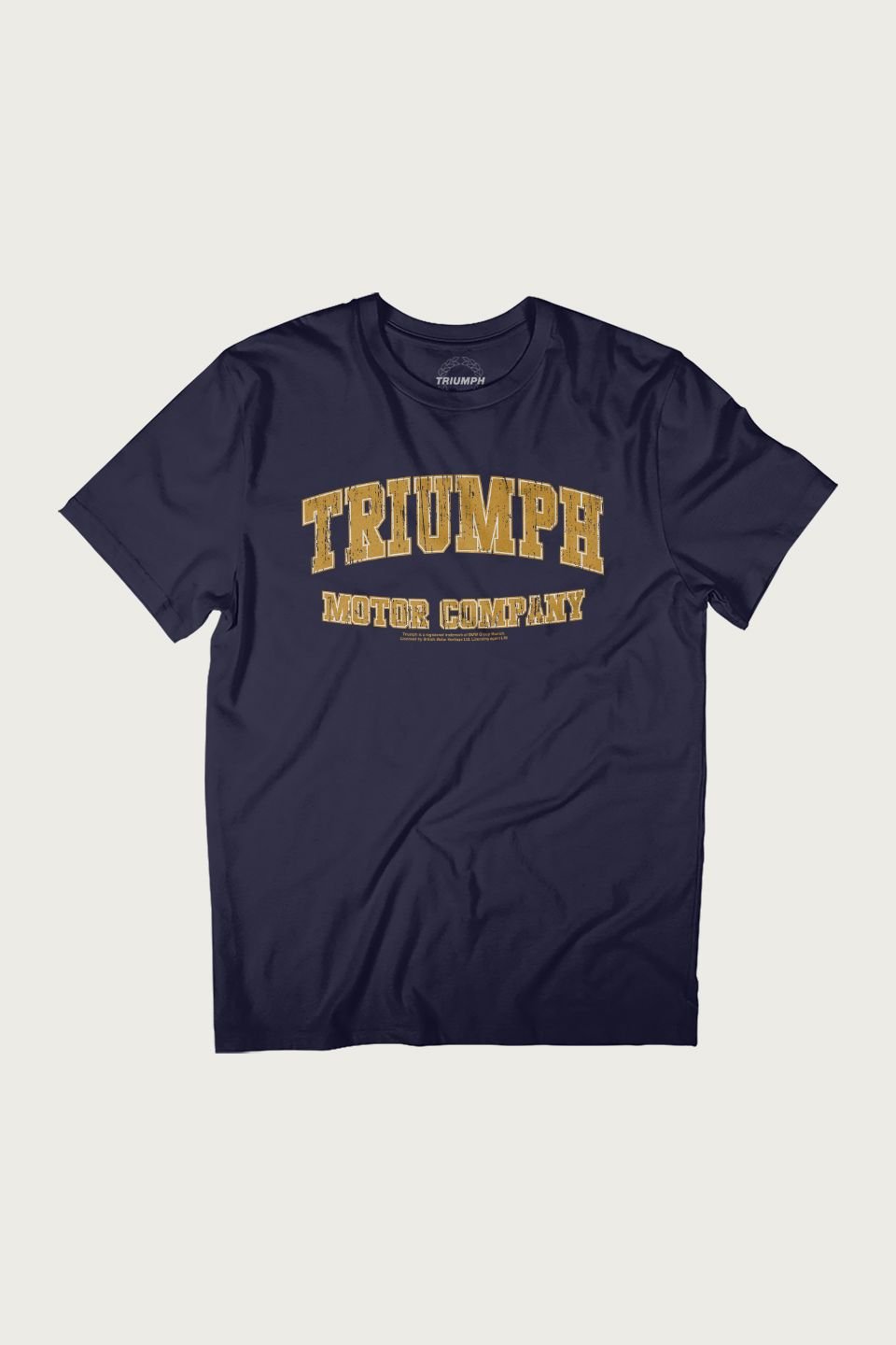 Triumph Motor Company Triumph Motor Company Men's College Sports British Motor Heritage T-Shirt in Navy - 2