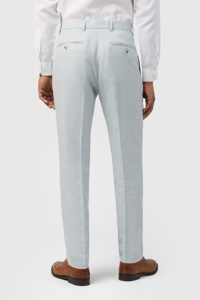 Ted Baker Ted Baker Men's Flat Fronted Slim Fit Suit Trousers in Pale Blue - 2