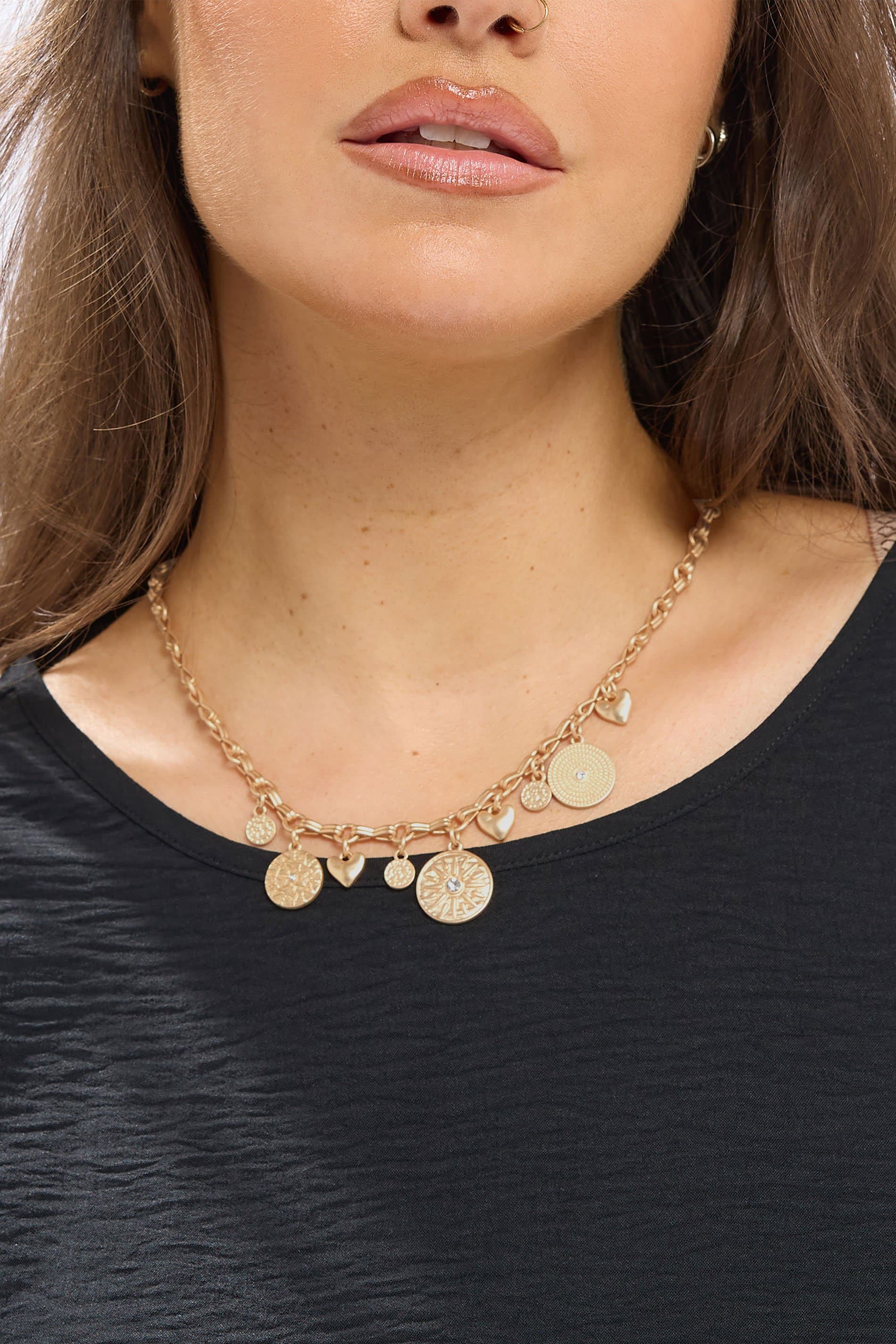 Yours Gold Tone Pendant Charm Necklace