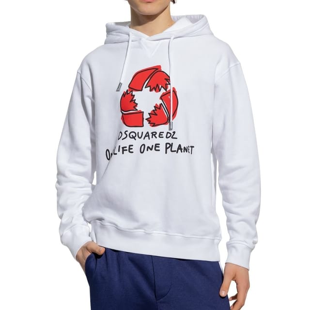 Dsquared2 Dsquared2 Men's One Life one Planet White Hoodie - 3