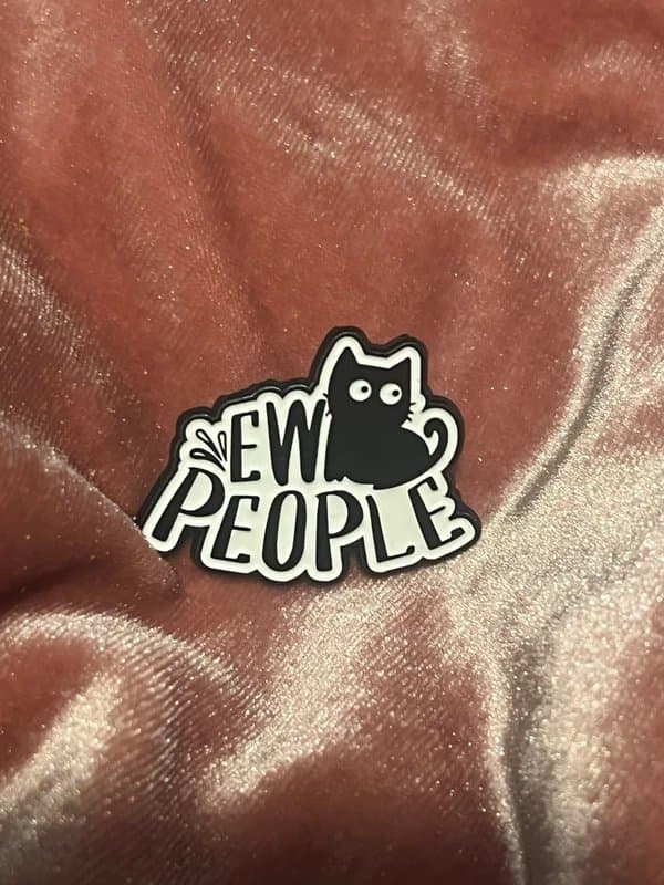 ew people Cute Ew People Funny Black Cat Collectors Pin Badge