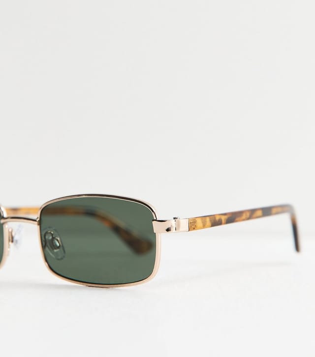 New Look Men's Brown Tortoiseshell Trim Rectangular Sunglasses New Look - 3