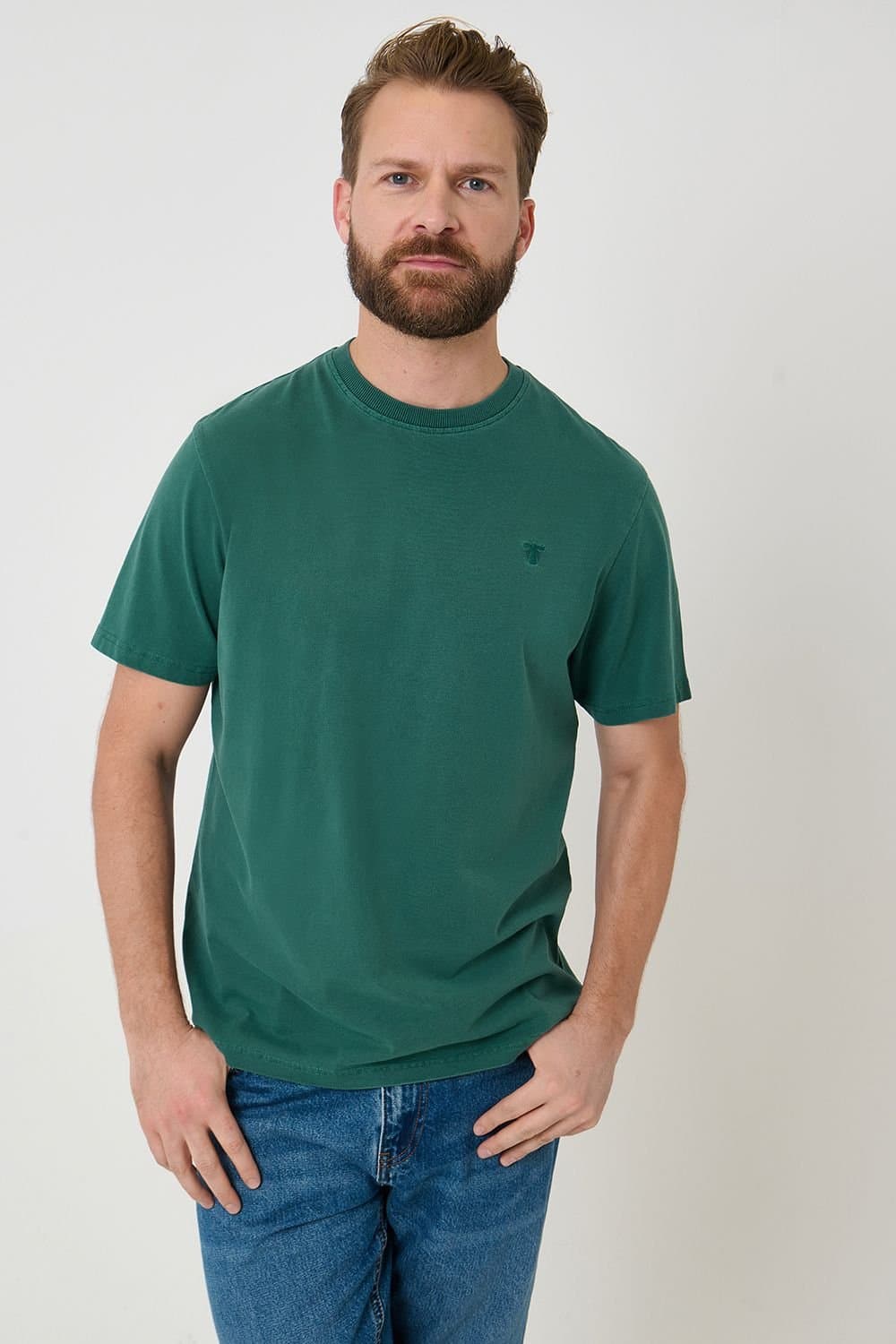 Saltwell Saltwell Men's Bottle Green Cotton Jersey T-Shirt