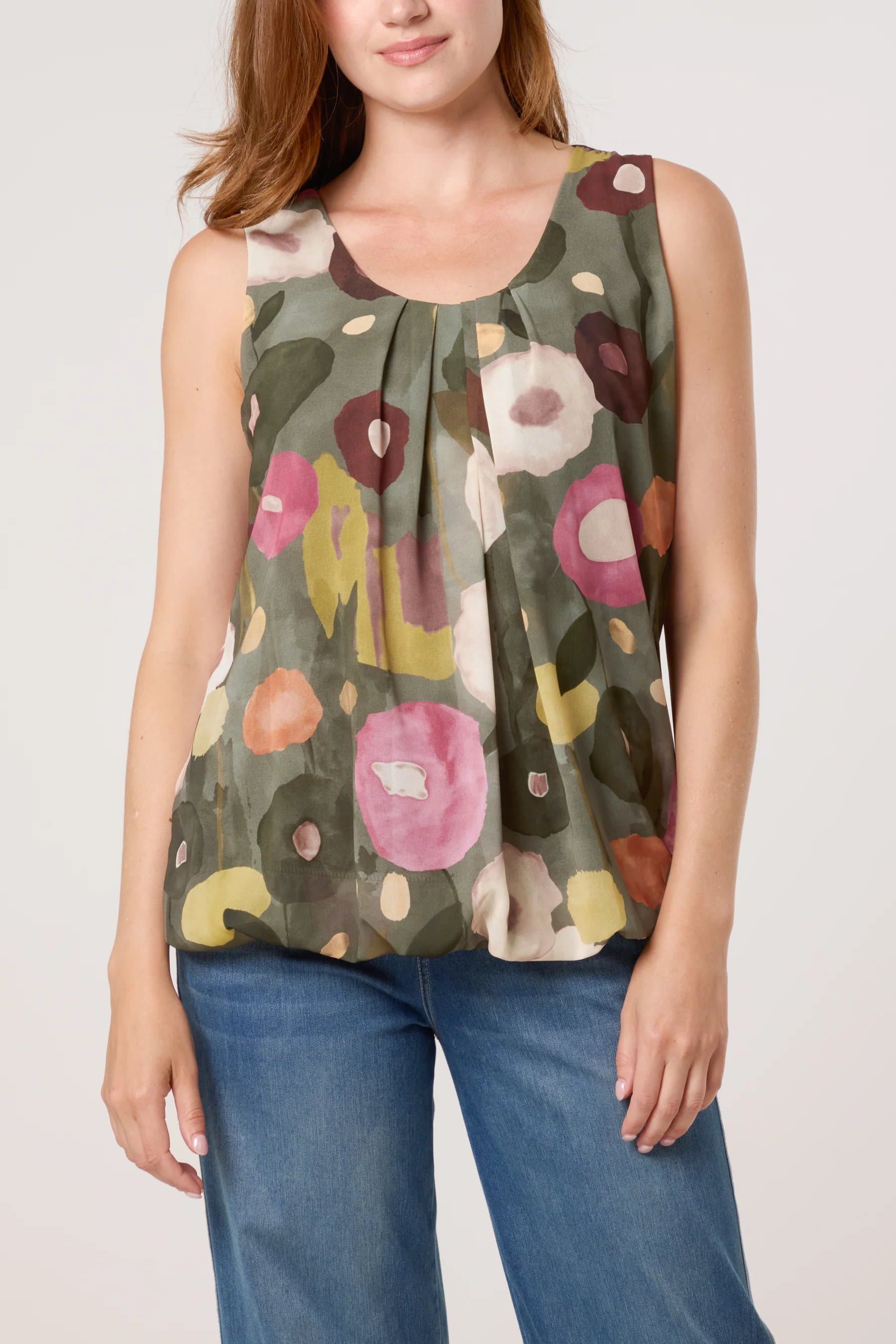 Blue Vanilla Sleeveless Scoop Neck Top