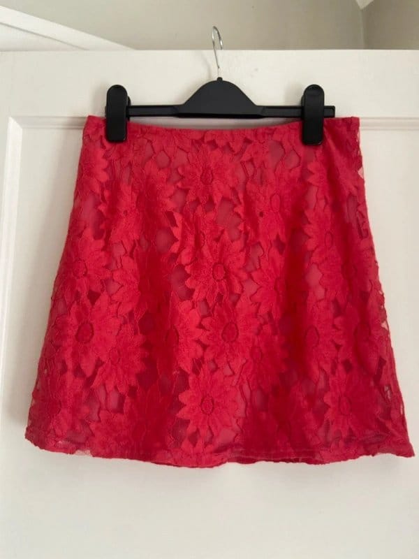 New Look Red Floral Lace Mini Skirt - Summer Holiday