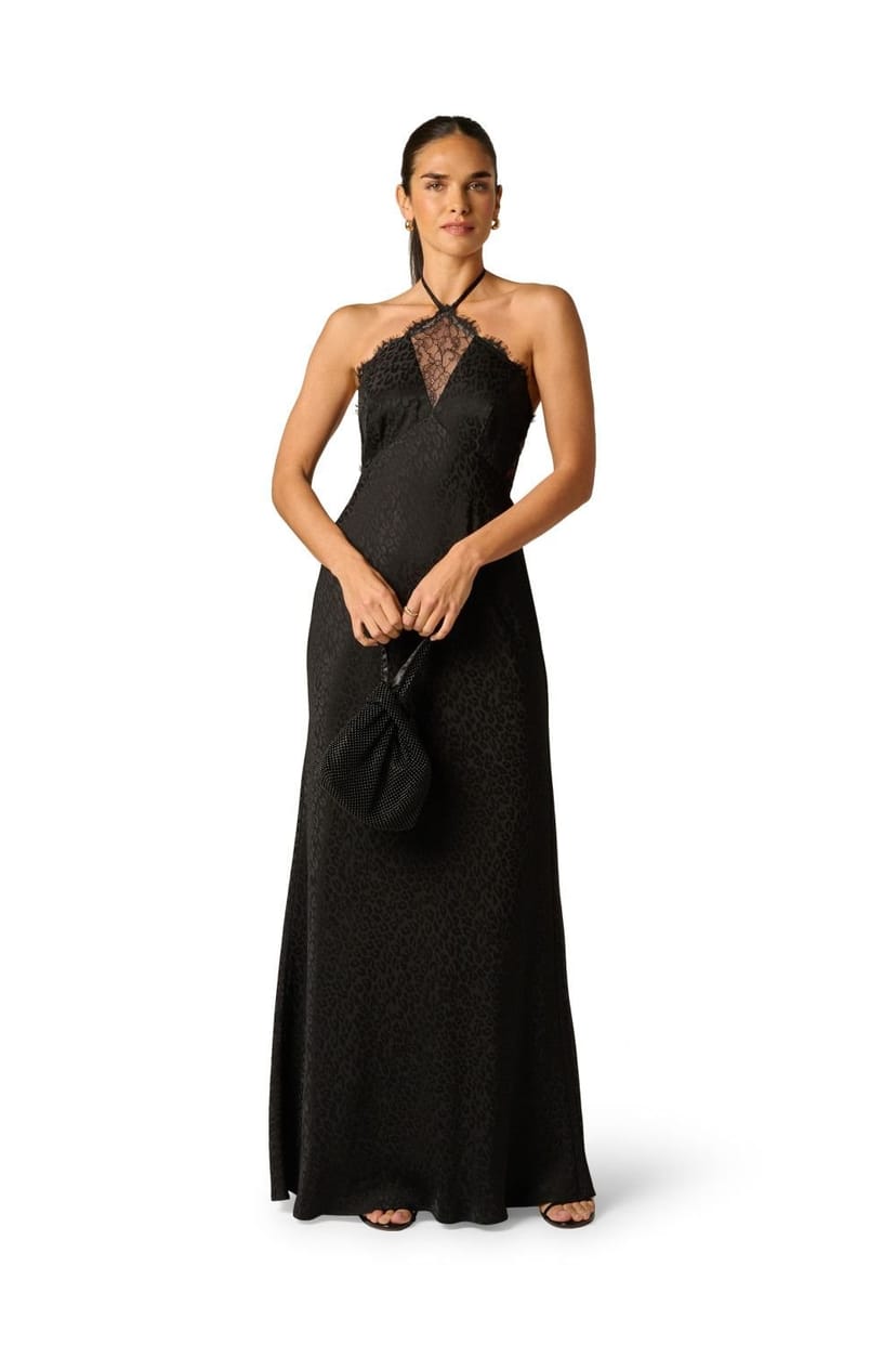 Adrianna by Adrianna Papell Adrianna by Adrianna Papell Women's Woven Jacquard Long Dress in Black - 1