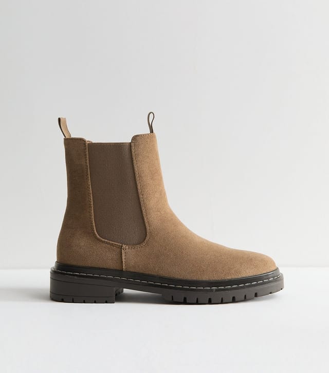 New Look Women's Camel Faux Suede Stitch Chelsea Boots New Look - 3