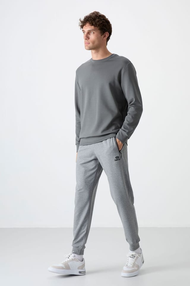 Tommy Life Tommy Life Men's Solid Pull-on Sweatpants With Zip Pocket in Grey - 2