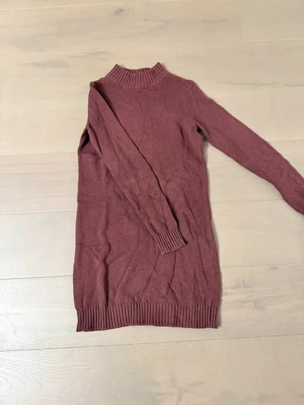 Bershka Bershka burgundy knit jumper dress – size S