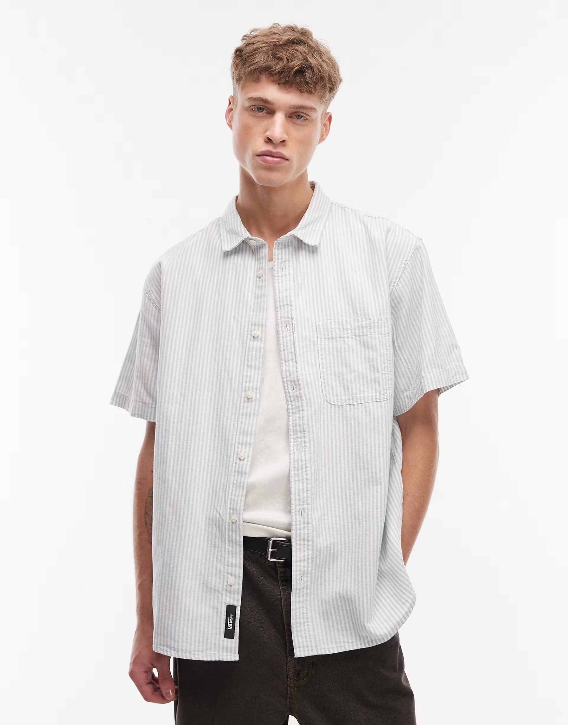 ASOS Vans Lawson striped shirt in light blue