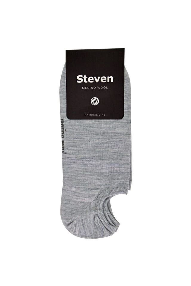 Steven Steven Men's Merino Wool No Show Socks Invisible Low Cut Warm Footsies Socks in Light Grey - 2
