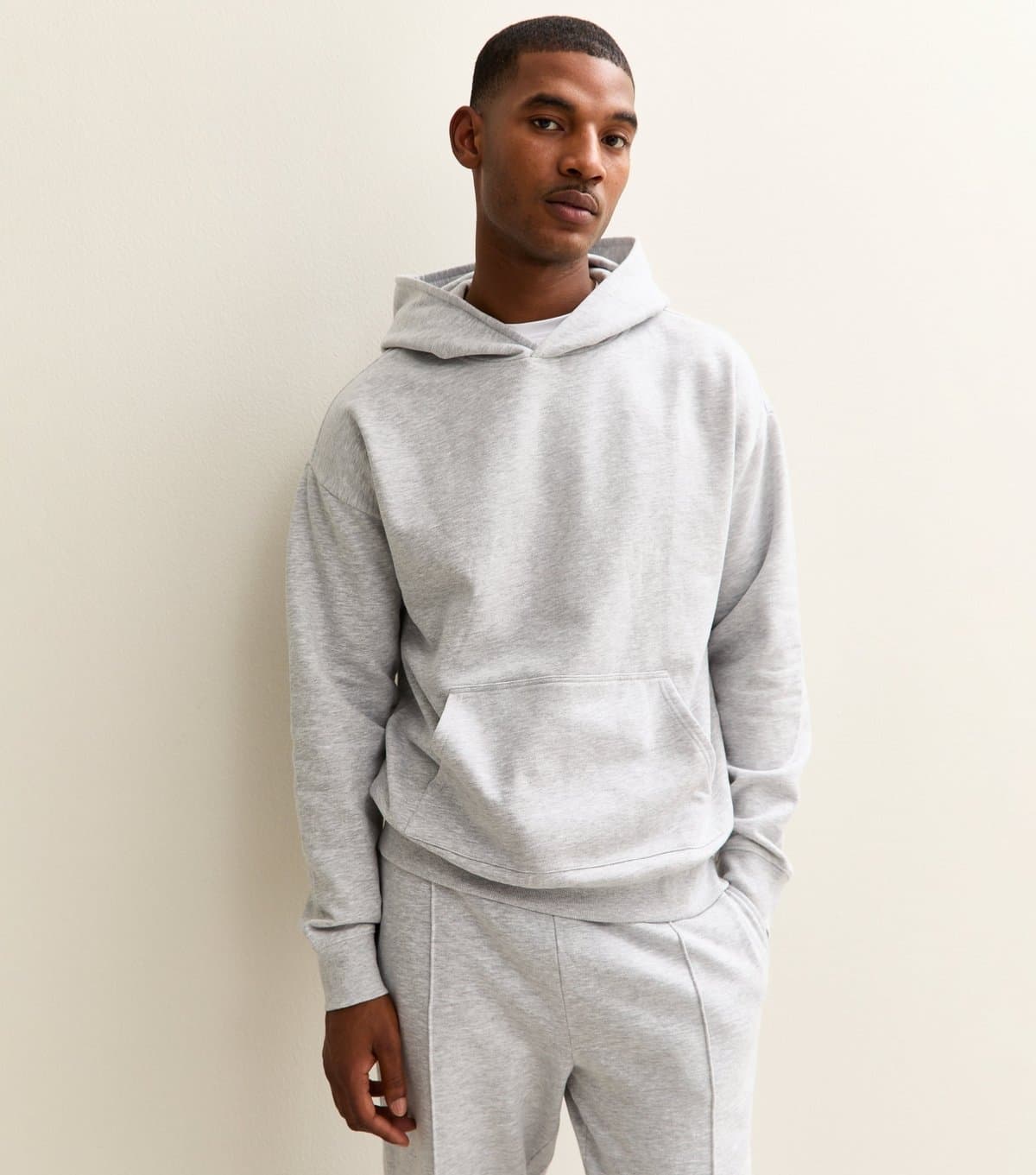 New Look Men's Grey Oversized Hoodie New Look