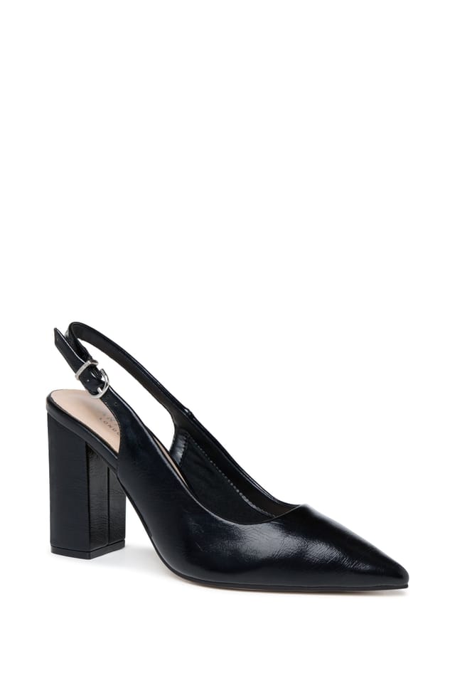 Paradox London Paradox London Women's Irisa' Block Heel Slingback Shoes in Black - 3