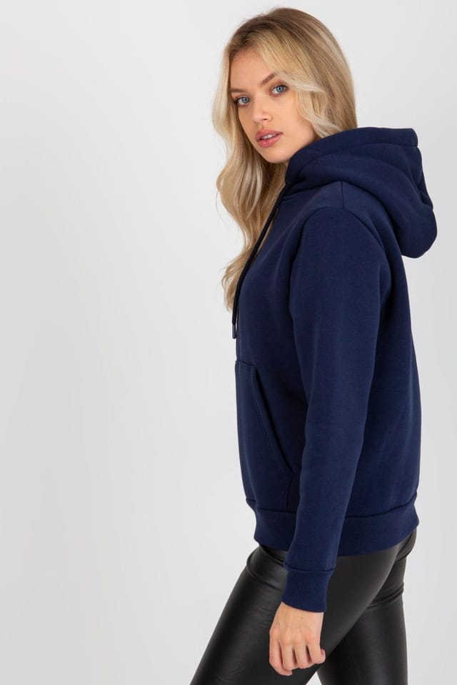 Love Lace Love Lace Women's Hooded Long Sleeve Kangaroo Pocket Sweatshirt in Blue - 2