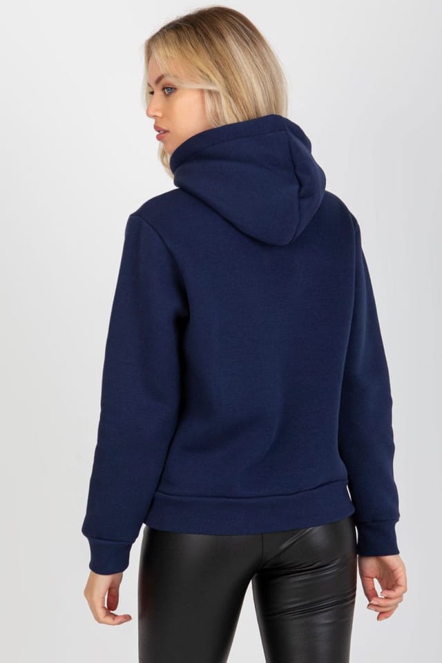 Love Lace Love Lace Women's Hooded Long Sleeve Kangaroo Pocket Sweatshirt in Blue - 3