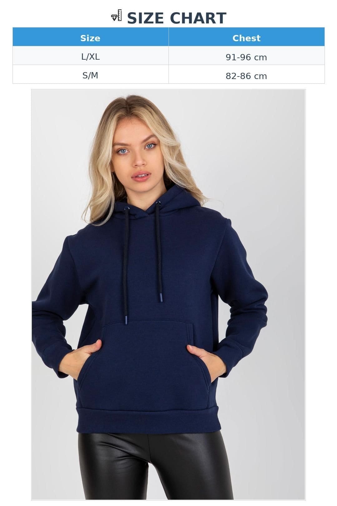 Love Lace Love Lace Women's Hooded Long Sleeve Kangaroo Pocket Sweatshirt in Blue - 4