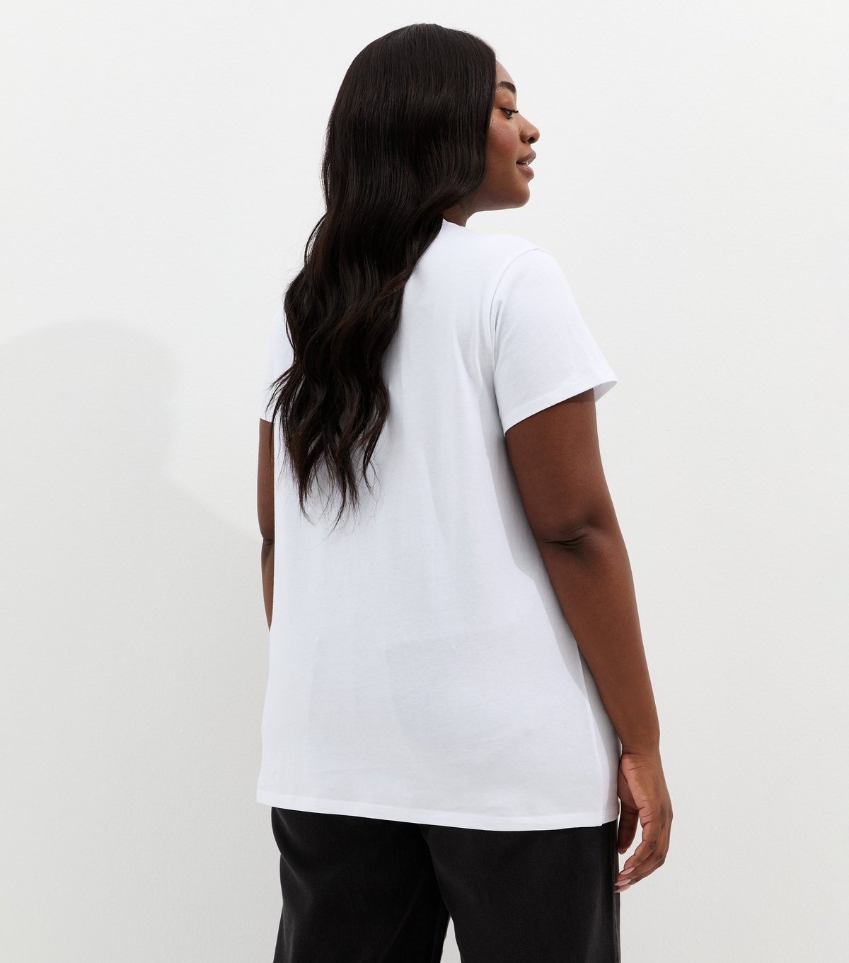 New Look Women's Plus Size White Cotton Animal Print Heart T-Shirt Curves New Look - 4