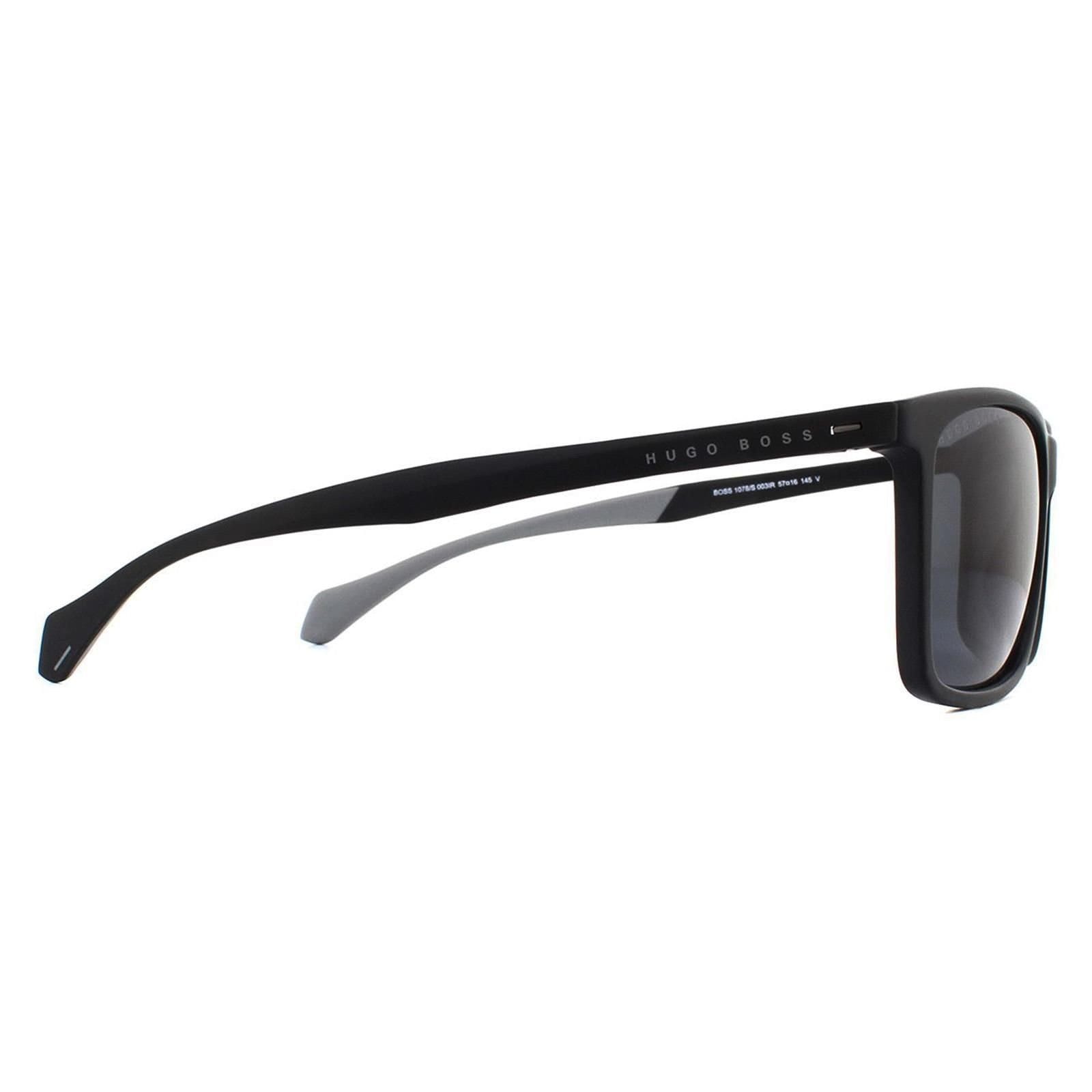 Hugo Boss Hugo Boss Men's Rectangle Matte Black Grey Sunglasses - 4