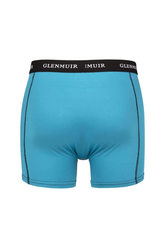 Glenmuir Glenmuir Men's 3 Pack Performance Trunks | Breathable Stretch Sports Fit Underwear in Blue - 3
