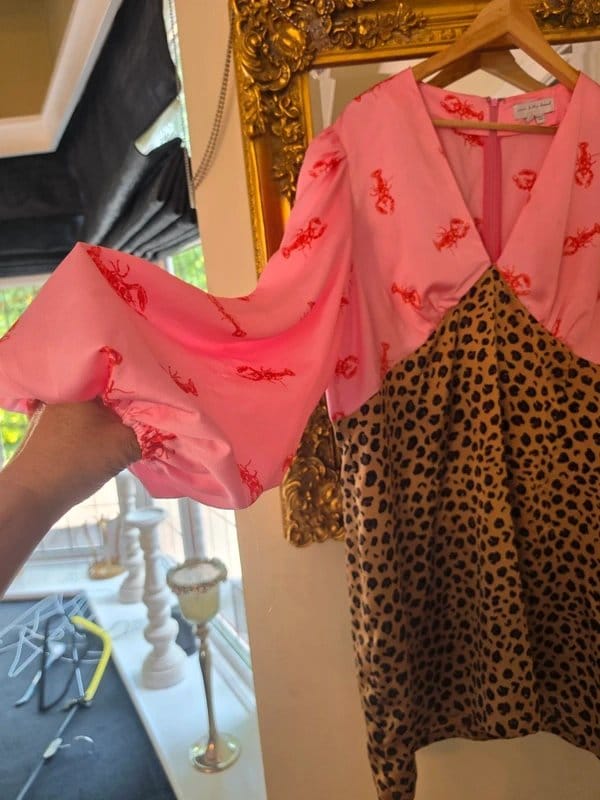 Never Fully Dressed Pink Animal Print Silk Dress