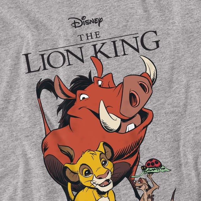Lion King Lion King Men's The Simba Pumbaa T-Shirt Grey - 2