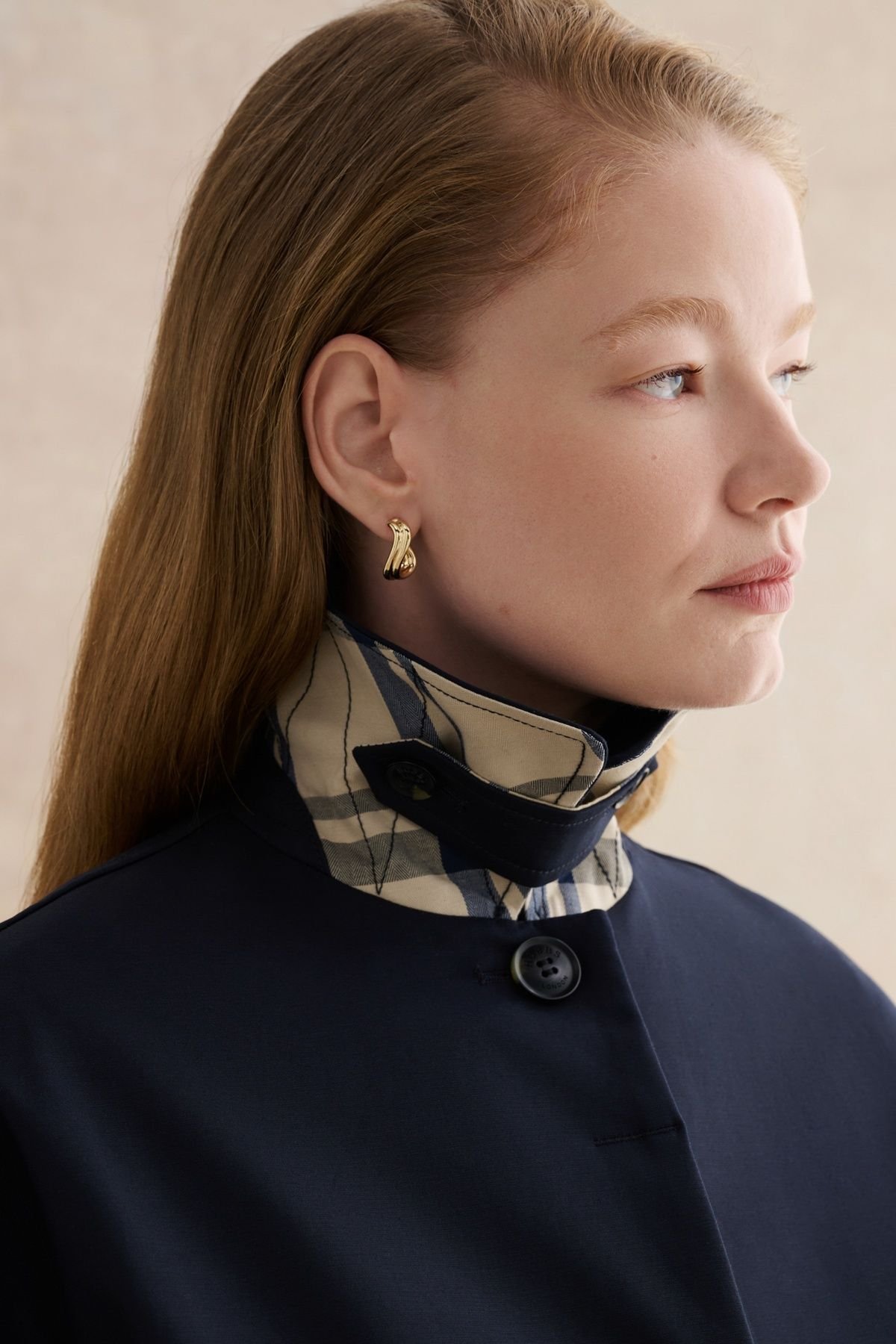 Hobbs London Hobbs London Women's Frida Collared Cropped Trench Coat in Dark Navy - 3