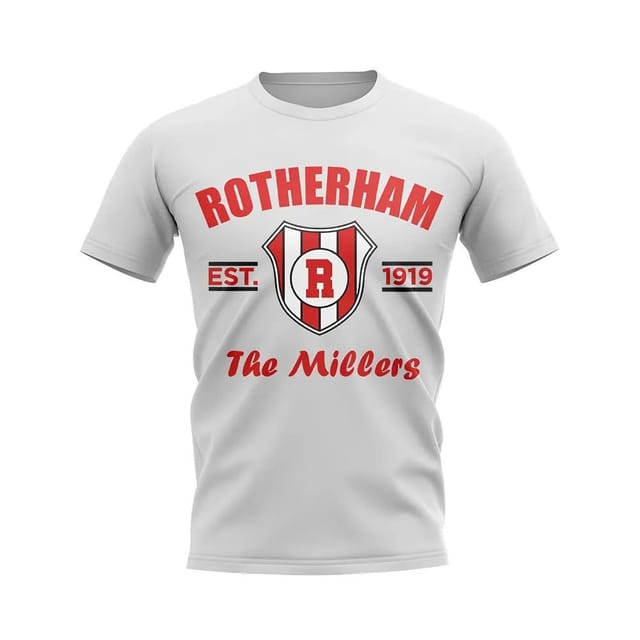 Rotherham Rotherham Men's Mens Established Football T-Shirt in White - 2