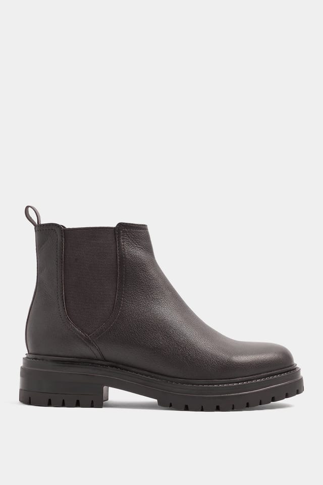 Yours Yours Women's Faux Leather Almond Toe Chelsea Boots In Wide E Fit in Brown - 3